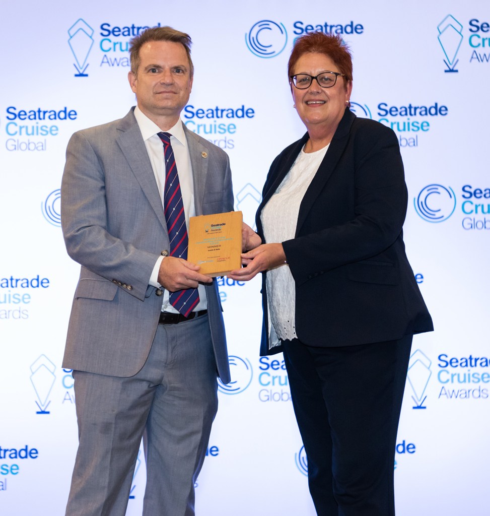 Commissioner Louis Sola with Mary Bond, Group Director, Seatrade Cruise