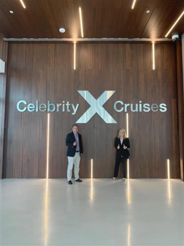 Commissioner Louis E. Sola (left) and Lisa Lutoff-Perlo, CEO of Celebrity Cruises.