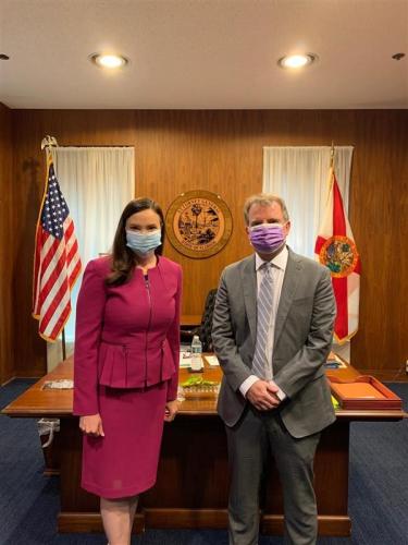 Commissioner Louis Sola (right) meets with Ashley Moody, Attorney General of Florida in Tallahassee, FL.